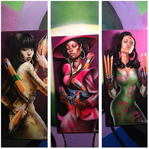 (PHOTO/ARTWORK: Aniekan Udofia) Udofia's "Return of the Shaolin Pencils" series was a hit at the arts summit.